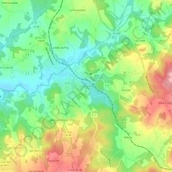 Mappa topografica La Roche, altitudine, rilievo