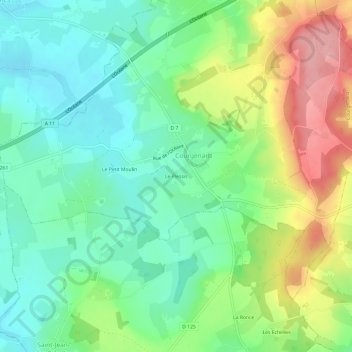 Mappa topografica Le Plessis, altitudine, rilievo