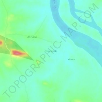 Mappa topografica Bhatwada, altitudine, rilievo