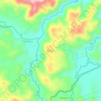Mappa topografica Busol, altitudine, rilievo
