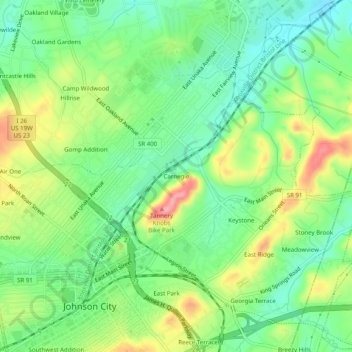 Mappa topografica Carnegie, altitudine, rilievo