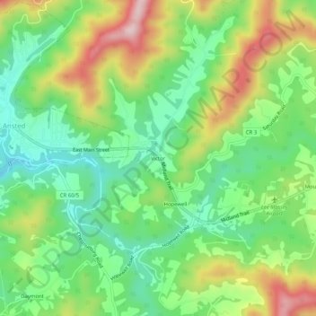 Mappa topografica Victor, altitudine, rilievo