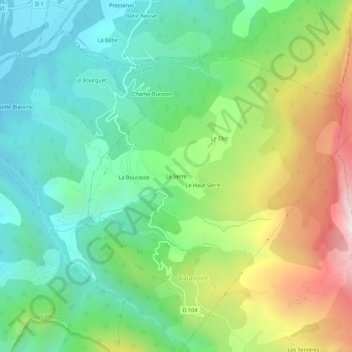 Mappa topografica Le Serre, altitudine, rilievo