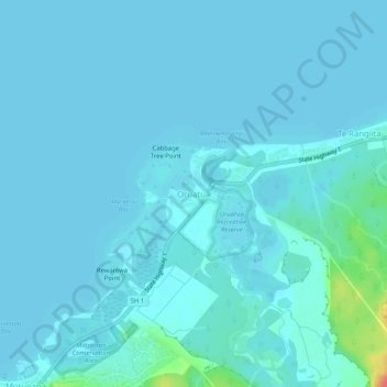 Mappa topografica Oruatua, altitudine, rilievo