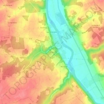 Mappa topografica Pied Martin, altitudine, rilievo