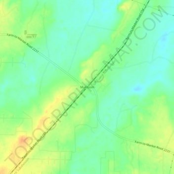 Mappa topografica Muldoon, altitudine, rilievo
