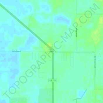 Mappa topografica Gillis, altitudine, rilievo