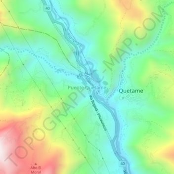 Mappa topografica Puente Quetame, altitudine, rilievo