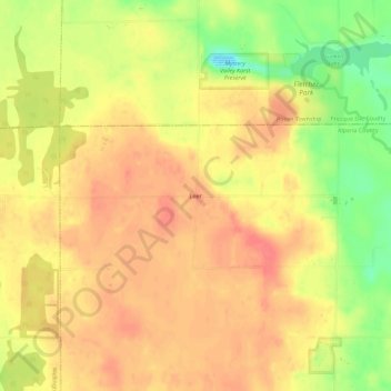 Mappa topografica Leer, altitudine, rilievo