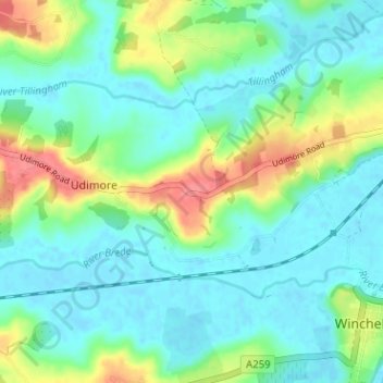 Mappa topografica Cock Marling, altitudine, rilievo