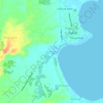Mappa topografica Ariman, altitudine, rilievo