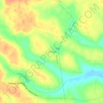 Mappa topografica Córrego, altitudine, rilievo