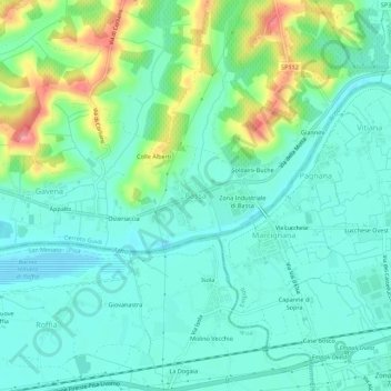 Mappa topografica Bassa, altitudine, rilievo