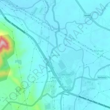 Mappa topografica Savroli, altitudine, rilievo