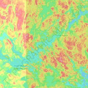 Mappa topografica Bissett Island, altitudine, rilievo