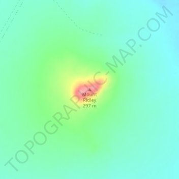 Mappa topografica Mount Ridley, altitudine, rilievo