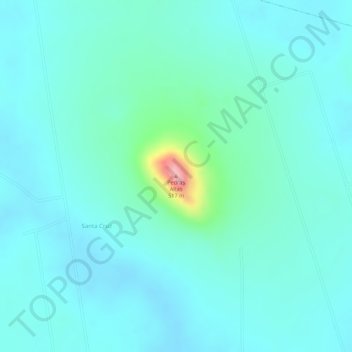 Mappa topografica Pedras Altas, altitudine, rilievo