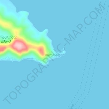 Mappa topografica Inampulugan, altitudine, rilievo