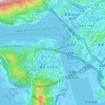 Mappa topografica 聖保祿村, altitudine, rilievo