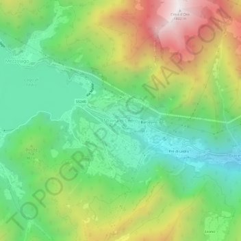 Mappa topografica Molina di Ledro, altitudine, rilievo