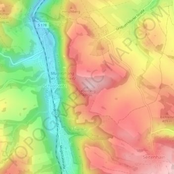 Mappa topografica Lederberg, altitudine, rilievo