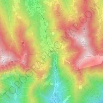 Mappa topografica San Boldo, altitudine, rilievo