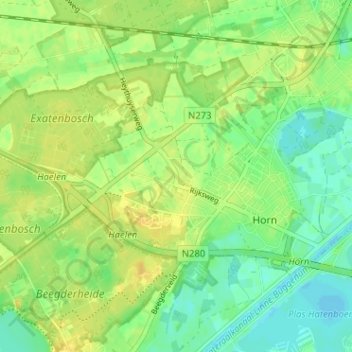 Mappa topografica Heide, altitudine, rilievo