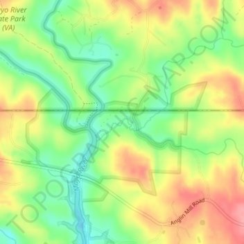 Mappa topografica Rockingham County, altitudine, rilievo