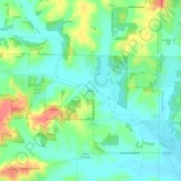 Mappa topografica Riley, altitudine, rilievo