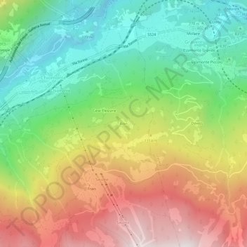 Mappa topografica Foin, altitudine, rilievo