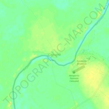 Mappa topografica Canuanã, altitudine, rilievo