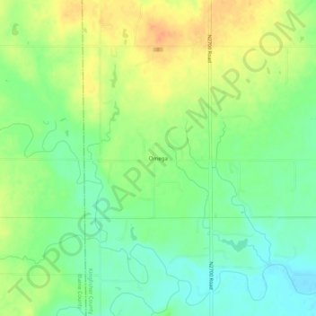 Mappa topografica Omega, altitudine, rilievo