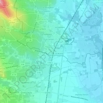 Mappa topografica La Gare, altitudine, rilievo
