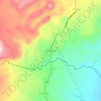 Mappa topografica Manasa, altitudine, rilievo
