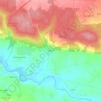 Mappa topografica Loperhet, altitudine, rilievo