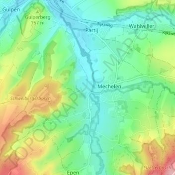 Mappa topografica Overgeul, altitudine, rilievo