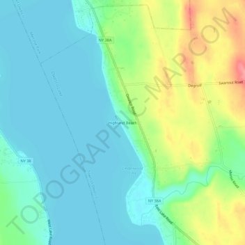 Mappa topografica Highland Beach, altitudine, rilievo