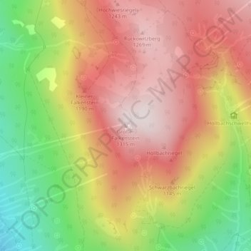 Mappa topografica Großer Falkenstein, altitudine, rilievo