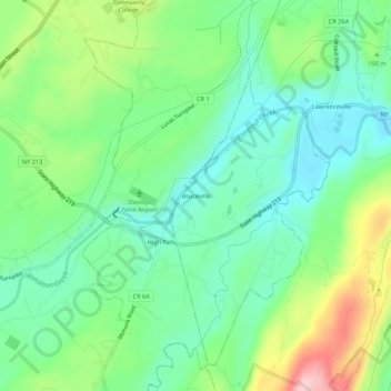 Mappa topografica Bruceville, altitudine, rilievo