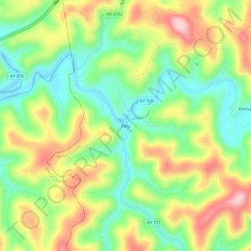 Mappa topografica Fisty, altitudine, rilievo