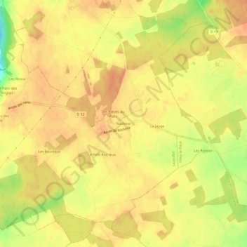 Mappa topografica Rocheux, altitudine, rilievo
