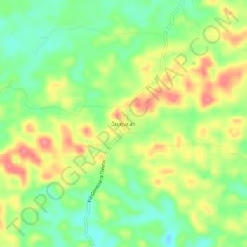 Mappa topografica Guayacan, altitudine, rilievo
