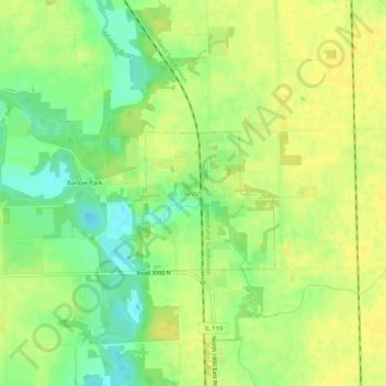 Mappa topografica Alvin, altitudine, rilievo