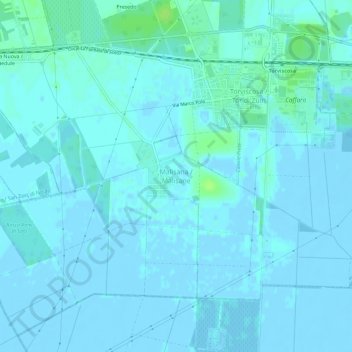 Mappa topografica Malisana, altitudine, rilievo