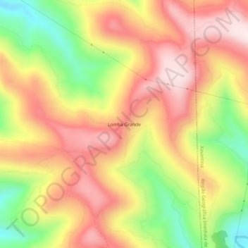 Mappa topografica Lomba Grande, altitudine, rilievo