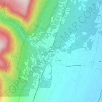 Mappa topografica West Saugerties, altitudine, rilievo