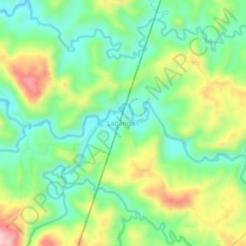 Mappa topografica Labangon, altitudine, rilievo