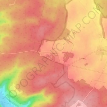 Mappa topografica Sautreuil, altitudine, rilievo