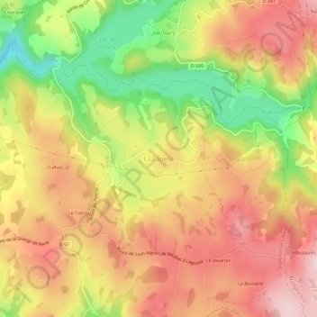 Mappa topografica La Capelle, altitudine, rilievo