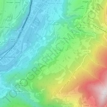 Mappa topografica Cleran, altitudine, rilievo